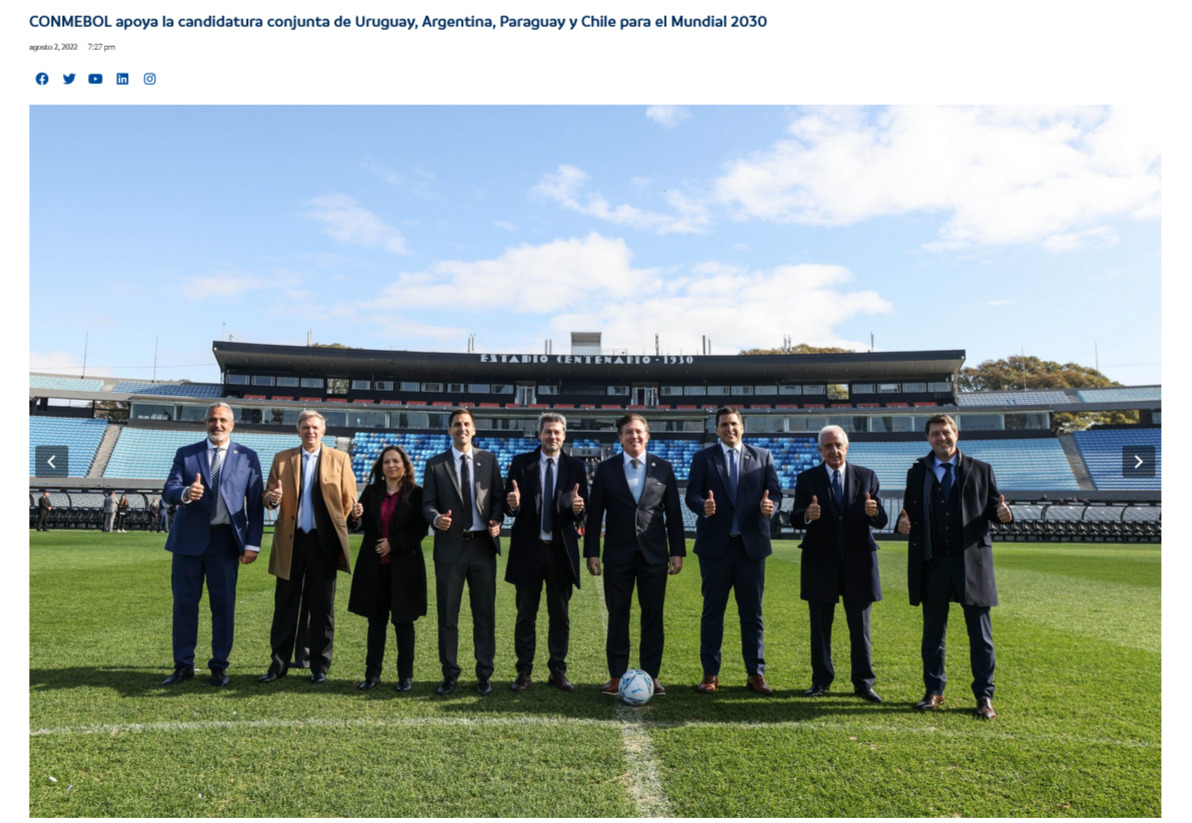 四国联合申办2030年世界杯 百年庆典再启南美足球